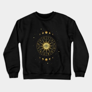 Zodiac Sign Astrology Cosmic Sacred Geometry Crewneck Sweatshirt